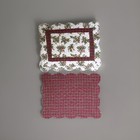 6-holly Berry   Red Plaid Quilted Christmas Reversible Placemats Scallop Edge