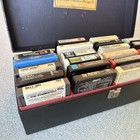 Vintage 8 Track Tape Lot Of 22 W  Storage Case 70s 80s Classic Rock Pop Country