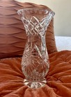 Vintage Cut Crystal Vase Pinwheel Starburst Diamond Pattern  Heavy Crystal