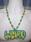 Weird Perler Bead Kandi Necklace-edc-festival-rave-plur-edm