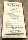 Rare Vintage Antique Set Em Up Bowling Game Toy General Toy Novelty Detroit Mi