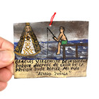 Vtg Miniature Retablo Mexican Ex Voto Painting Virgin Of Solitude Folk Art