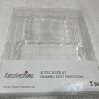 Recollections Acrylic Block Set 2pc 2 75x2in   3 75x2 75in Grid Lines