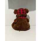 Teddy Bear Plush Dan Dee Buffalo Plaid Winter Trapper Hat Brown Stuffed Animal