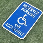 Handicapped Parking Metal Used Road Street Sign Blue White Reserved Original