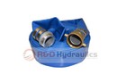 Water Discharge Hose   2  X 50 Ft   With Pin Lug Fittings   Blue 