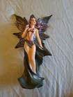 Spring Fairy Statue Red Hair Green Dress Glitter Wings 8  Tall