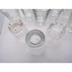 Vintage Clear Glass Shot Glasses Set Of 12 Mixed Textured Faceted Barware Mcm