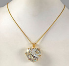 8 Ct Certified Heart Shape Vvs1 Natural White Diamond Pendant Yellow Gold Finish