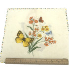Set Of 2 Vintage Butterfly Floral Pillow Panels Cut Sew Cottagecore Country