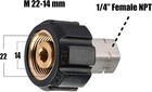 Tool Daily Pressure Washer Adapter  Female Metric M22 To 1 4 Inch Sliver 