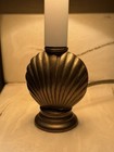 Vintage Brass Seashell Table Lamp Shell Accent Light Hollywood Regency Coastal