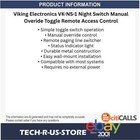 Viking Electronics Vk-ns-1 Night Switch Manual Overide Toggle Remote Access Ctrl