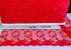 Vintage Lace Trim 4  Wide Red 5 Yards Scallops Flowers Lot 157