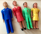 4 Vintage Renwal Dollhouse Miniature Dolls  Zz963v