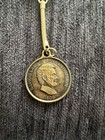 Vintage Illinois Land Of Lincoln Pavilion 1809 Token Souvenir Keychain Gold Tone