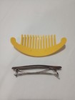 Vintage Goody Stay Tight Hair Barrette Tortoise Shell yellow Clip Comb