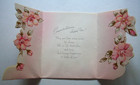 Pink Blossoms Embossed Unsigned  Vintage Wedding Anniversary Greeting Card  vv9