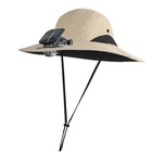 Outdoor Sunshade Hat With Solar Fan For Cooling Effect While Enjoying Nature