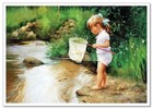 Lovely Children-flowers Of Life Pretty Girl Kids Art New Modern Postcard