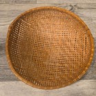 Vintage Large Winnowing Basket Woven Rattan Natural Gathering Storage Handmade 