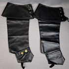 Black Faux Leather Adult Costume Boot Top Covers One Size