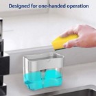 2 In1 Kitchen Liquid Soap Pump Abs Dispenser Sponge Holder Press Countertop Rack