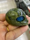 1pc Natural Green Jade Quartz Carved Alien Skull Crystal Reiki Healing Gem Gift