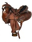 Pro Western Horse Saddle Barrel Racing Floral Tooled Leather Tack Set 15 16 17