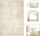 8x10 Washable Area Rug Beige Neutral Vintage Distressed Oriental Large Non Slip 