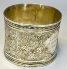 Antique French 950 Silver Napkin Ring Minerva 1 Mark Grape Vine Repouss   47g