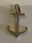 2ct Round Cut Lab Created Diamond Anchor Womens Pendant 14k Yellow Gold Over