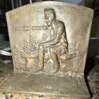 Bpoe Abraham Lincoln Cast Iron Bookend Antique Finish With Carvings