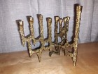 Vintage Israel Jewish Judaica Rare Brass Hanukkah Menorah