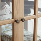 Led Display Cabinet With Adjustable Shelves Retro Design With Slatted Doors