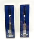 Konge Tinn Norway Pewter Appetizer Fork Set Of 2 Pair Viking Ship Warrior Vtg