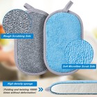 Non Scratch Scrub Sponge-6pack  Dual-sided Medium pack Of 6   Grey-blue