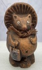 Vintage Japanese Small Tanuki Raccoon Dog Figurine Clay Bell - 3 3 