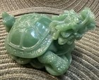 Feng Shui Dragon Turtle Tortoise Statue Figurine Coin Wealth  3   tall Green Resin