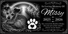 Personalized Dog Memorial Stone Granite Grave Marker Photo Engraved 6x12