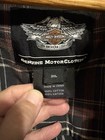 Harley Davidson Black Orange Plaid 3xl  Short Sleeve Logo