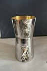 Vintage Napier  Designer 2-finger  1 Finger  Shot Glass Silverplated Bar Ware