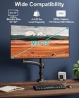 Single Monitor Mount Arm  Vesa Desk Stand For 13-32 Inch Computer Black 