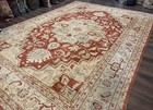 Turkish Heriz Serapi Rug 9x13  Geometric Medallion