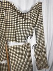 Antique Blanket Pieces Early Blue White Plaid Hand Woven Wool Lot Original 1850s