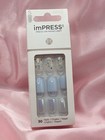 Kiss Impress No Glue Press-on Nails Manicure Short Blue 88906  lot Of 3 