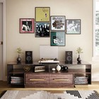 70  Modern Tv Stand For Tvs Up To 75  With Shelves And Drawers  Dark Walnut