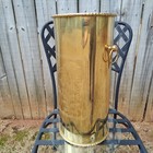 Vintage Brass Umbrella Cane Holder Stand 18  With Decorative Handles Asian Motif