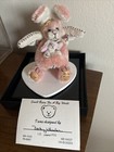 World Of Miniature Bears Guardian Angel Pink Mohair Rabbit Holding Baby New Box