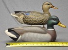 Excellent Pr Of Bill Weimer Pair Of Mallards Duck Decoys  Orig Paint  Branded